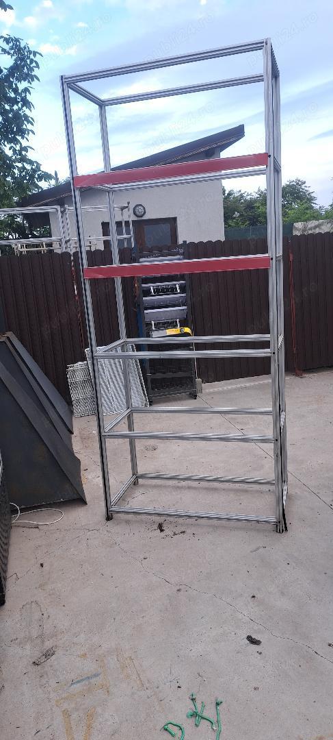 Raft expunere marfa profil de aluminiu 35x35mm. 6 polite .1m(L) x 2.3m(i) x 0.5m(l). Nu se uzeaza