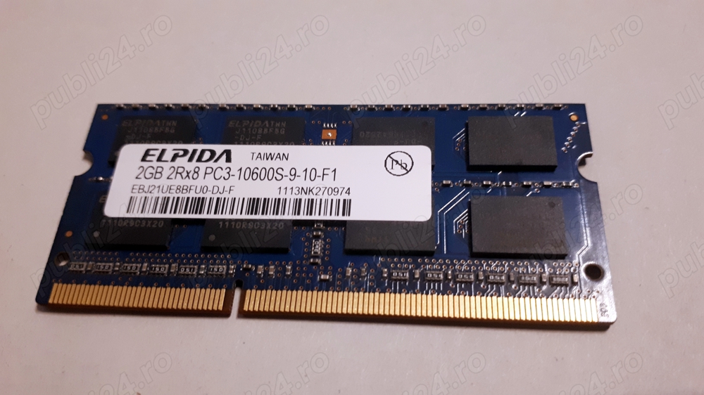 Memorie Ram laptop Elpida 2GB, 2Rx8, PC3, DDR3,