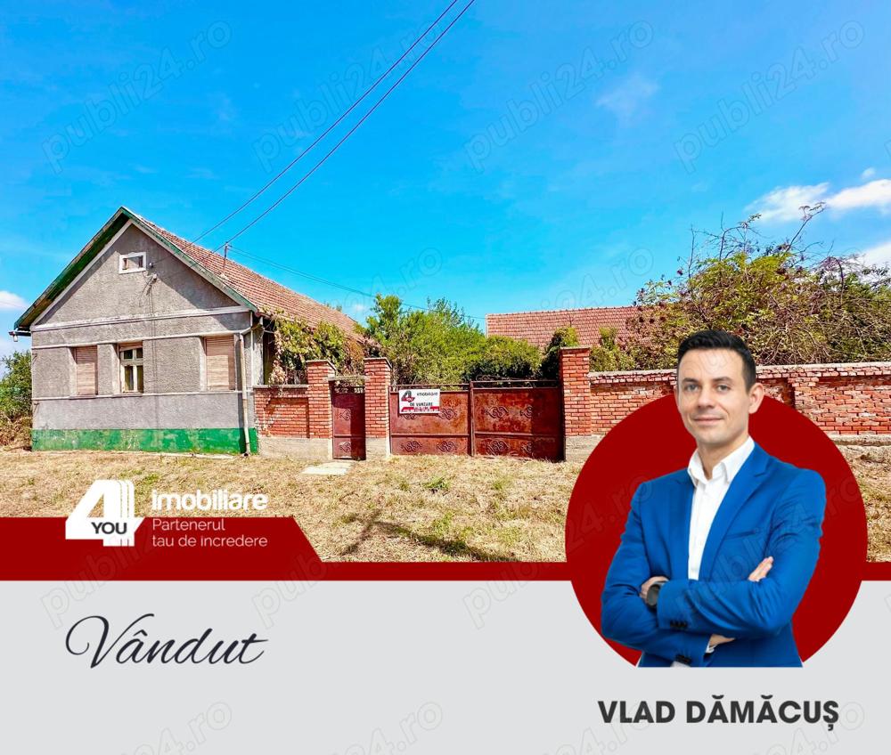 VÂNDUT! Proprietate in Zărand, formată din casă + teren intravilan 1394 mp - 17500 euro