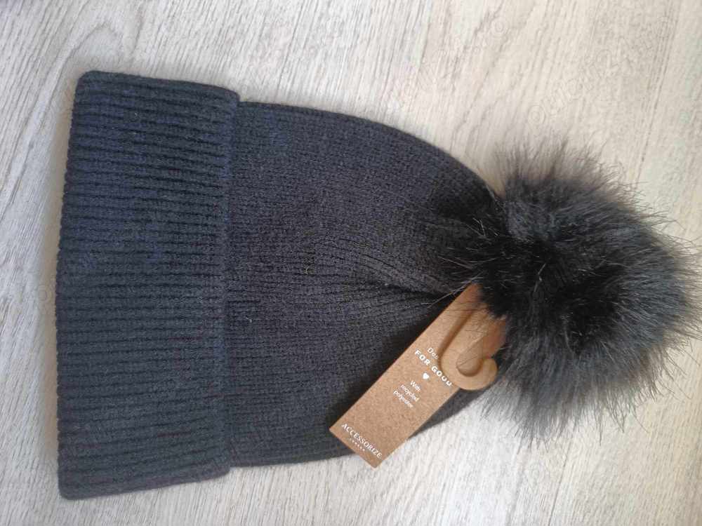 Fes Caciula Accessorize Women's Hat Black Striped 100% Acrylic Beanie