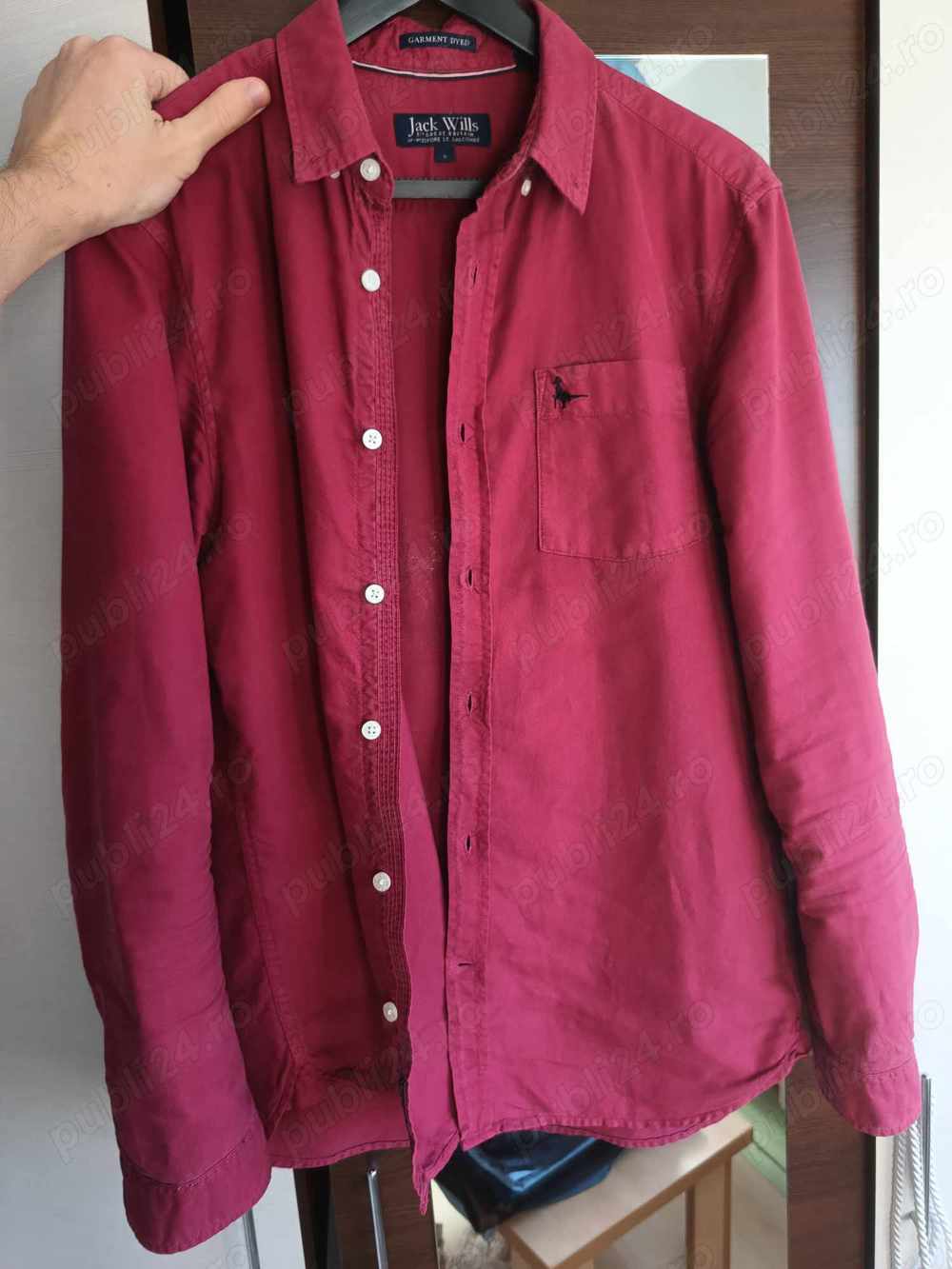  Camasa Jack Wills Purple Shirt Simpla Eleganta Rosu Size S