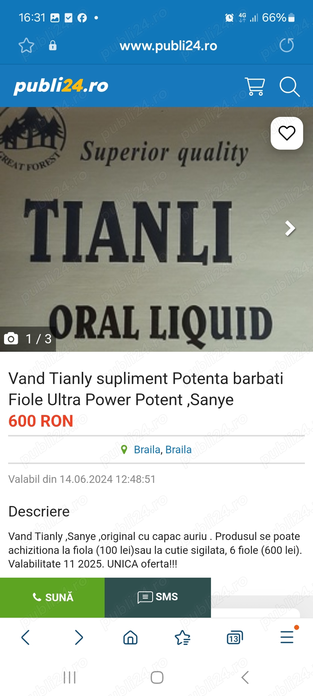 Vand Tianly original capac auriu in stoc pt barbati