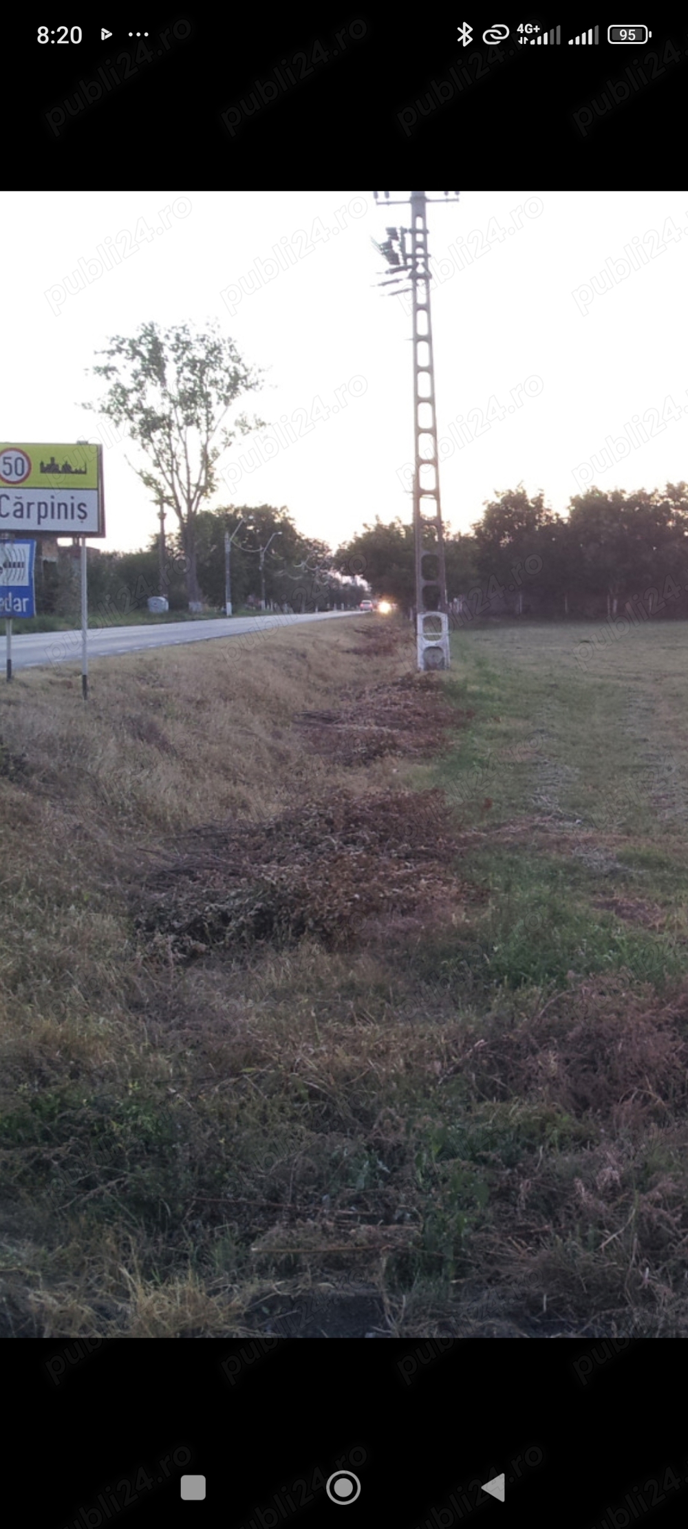 Teren de inchiriat ,suprafata 8400 m 2  in Carpinis Timis pe drumul DN 59A   