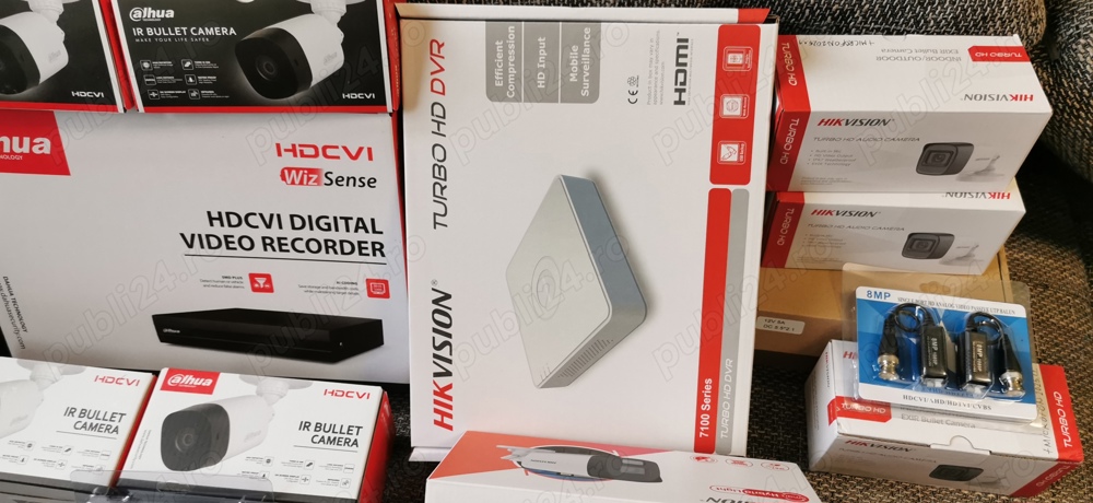 Sistem supraveghere video audio NOU Hikvision FullHD cu monitor