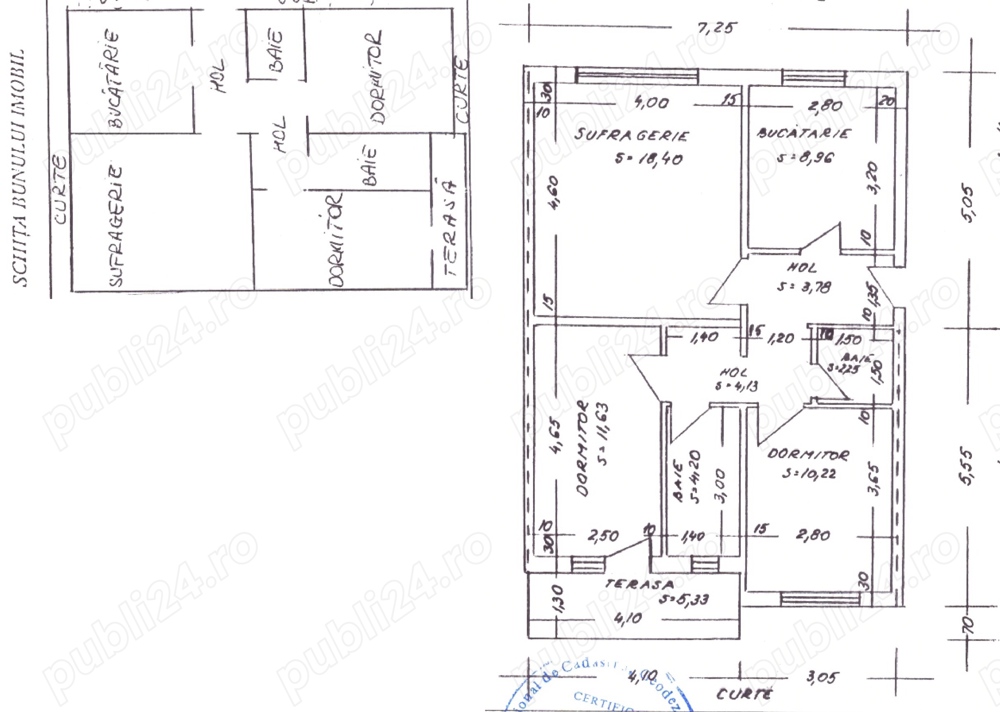 Vand apartament 3 camere decomandate