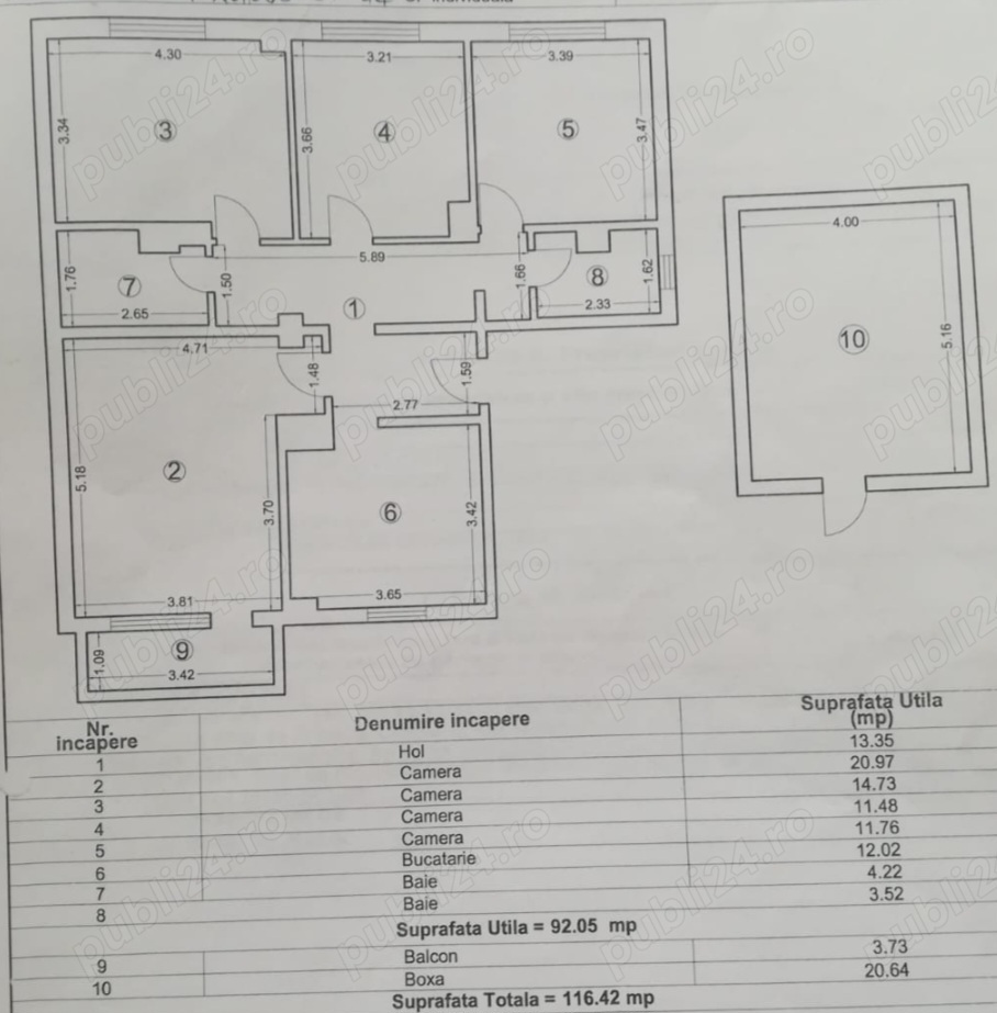 Apartament spatios 4 camere decomandat de vanzare, proprietar