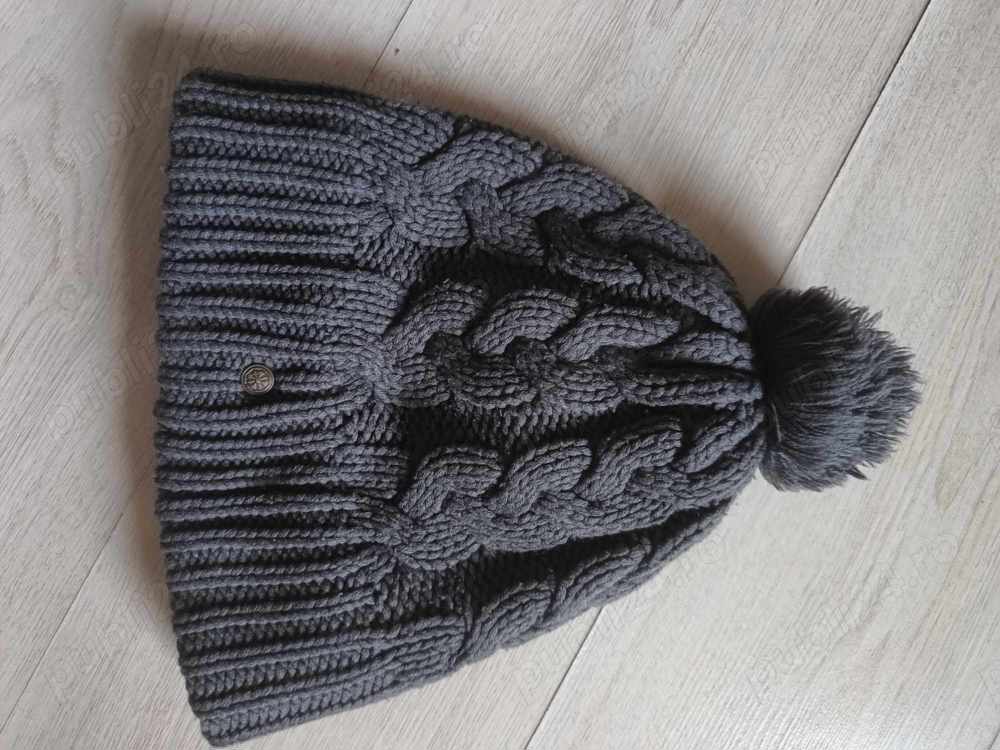 Fes Caciula Cable Knit Beanie Hat One Size Watch Cap Skull Cap Lined Pom On Top