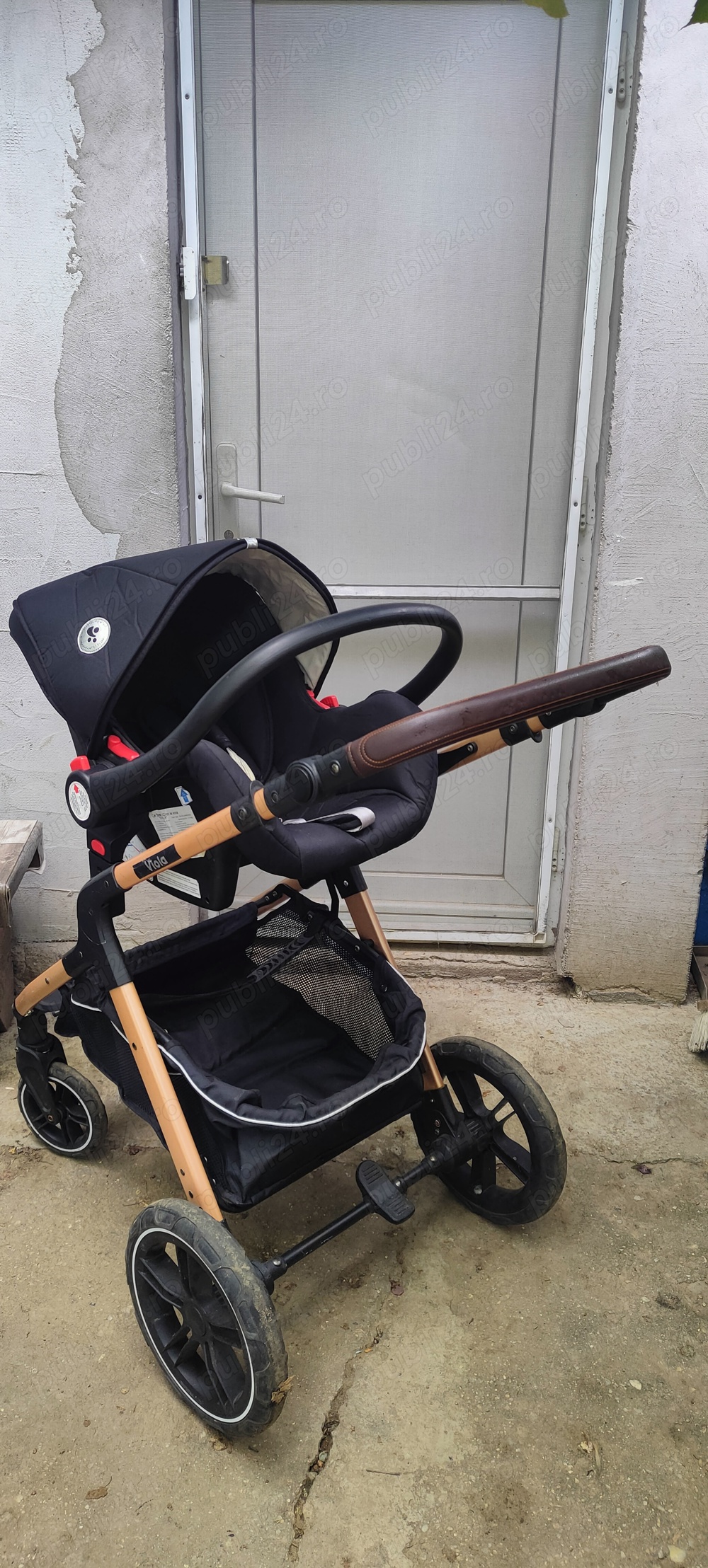 Carucior nou nascut 3 in 1 Lorelli Viola 22Kg + Geanta + Plasa insecte