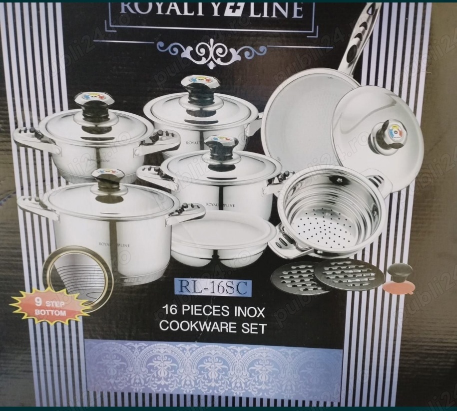 Set vase inox 16 piese 