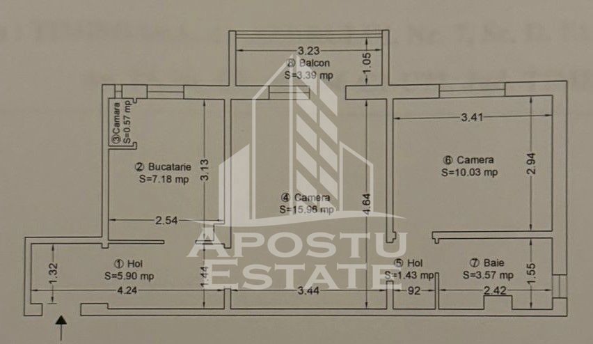 Apartament cu 2 camere, etaj intermediar, zona Soarelui