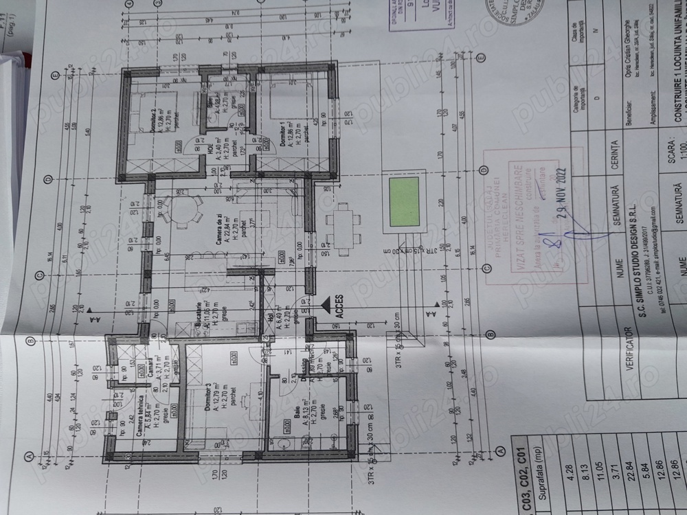 Ofer spre vanzare case in fază de proiect 