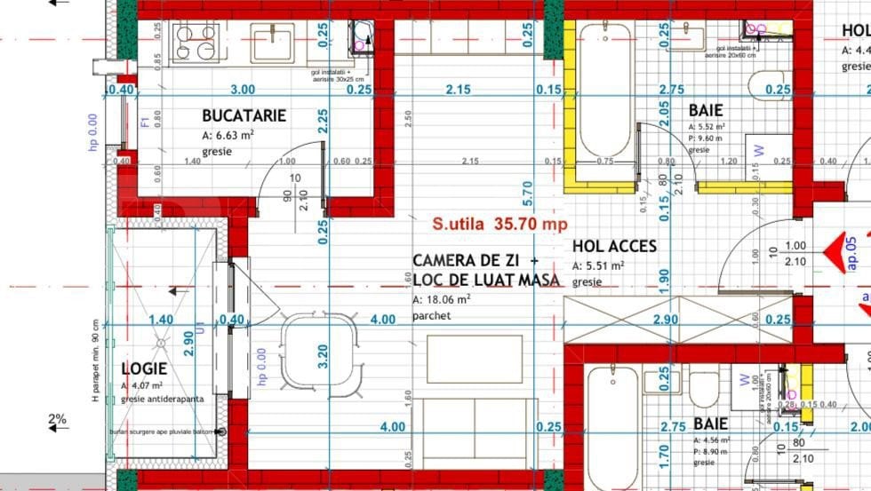 Apartament cu o camera finisat, 36 mp, parter inalt cu balcon, zona Eroilor