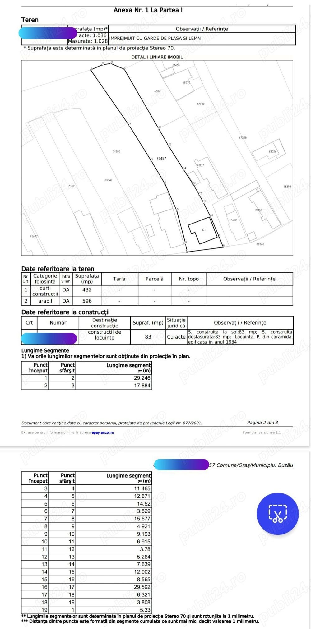 OPORTUNITATE 2025!!! Teren Intravilan Constructie - 1028 mp Buzau, Dorobanti Brosteni 