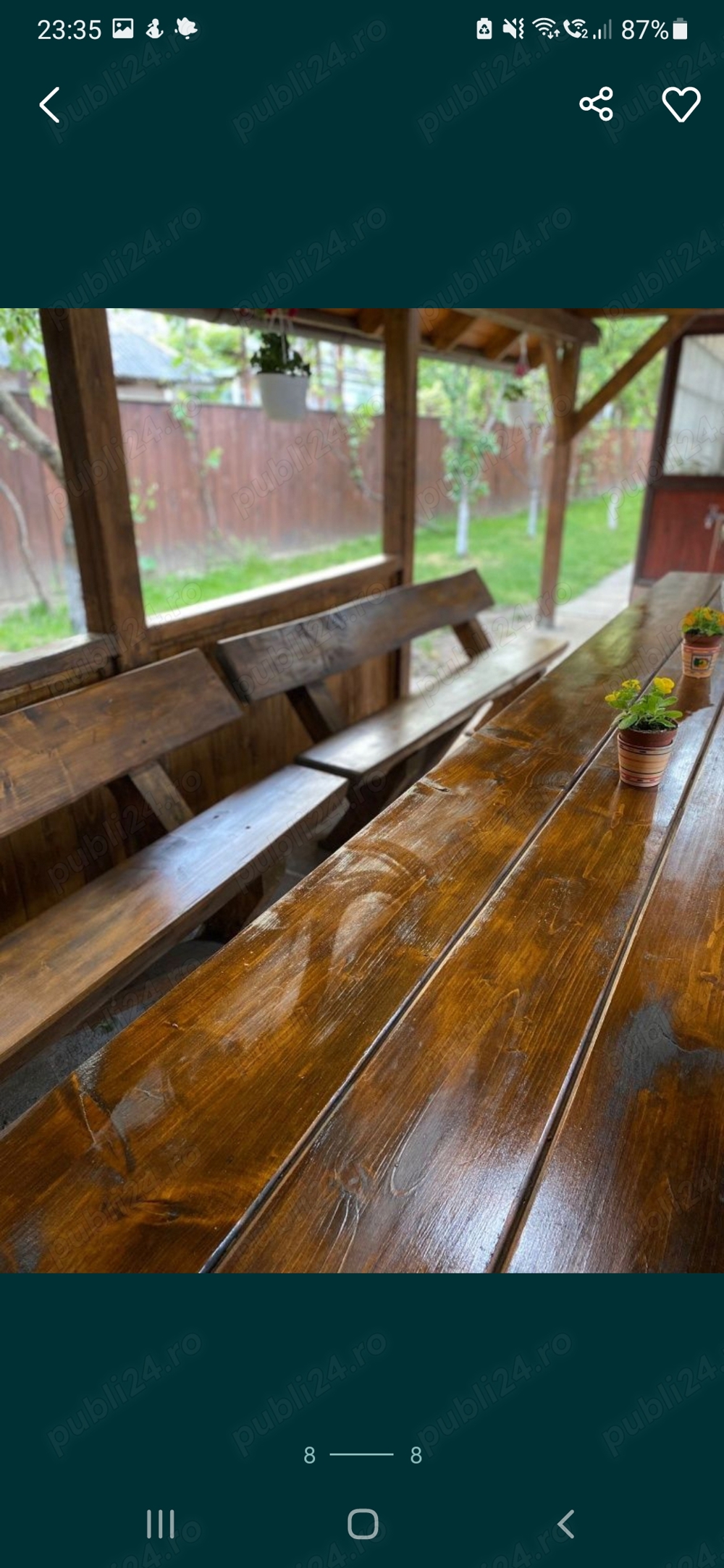 Masă lemn masiv foișor 