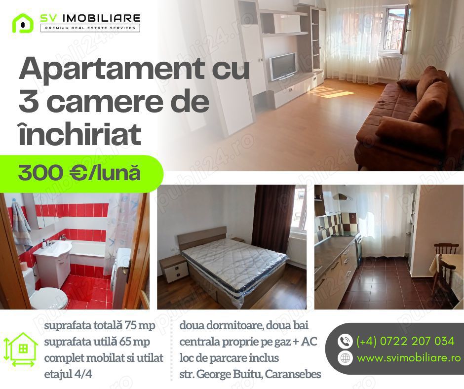 Apartament 3 camere de inchiriat in Pipirig