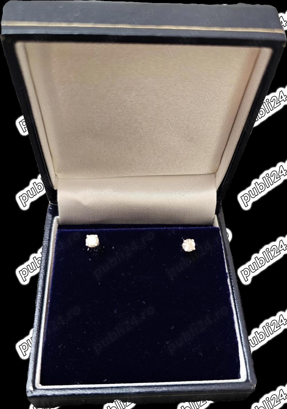 Cercei aur cu diamante