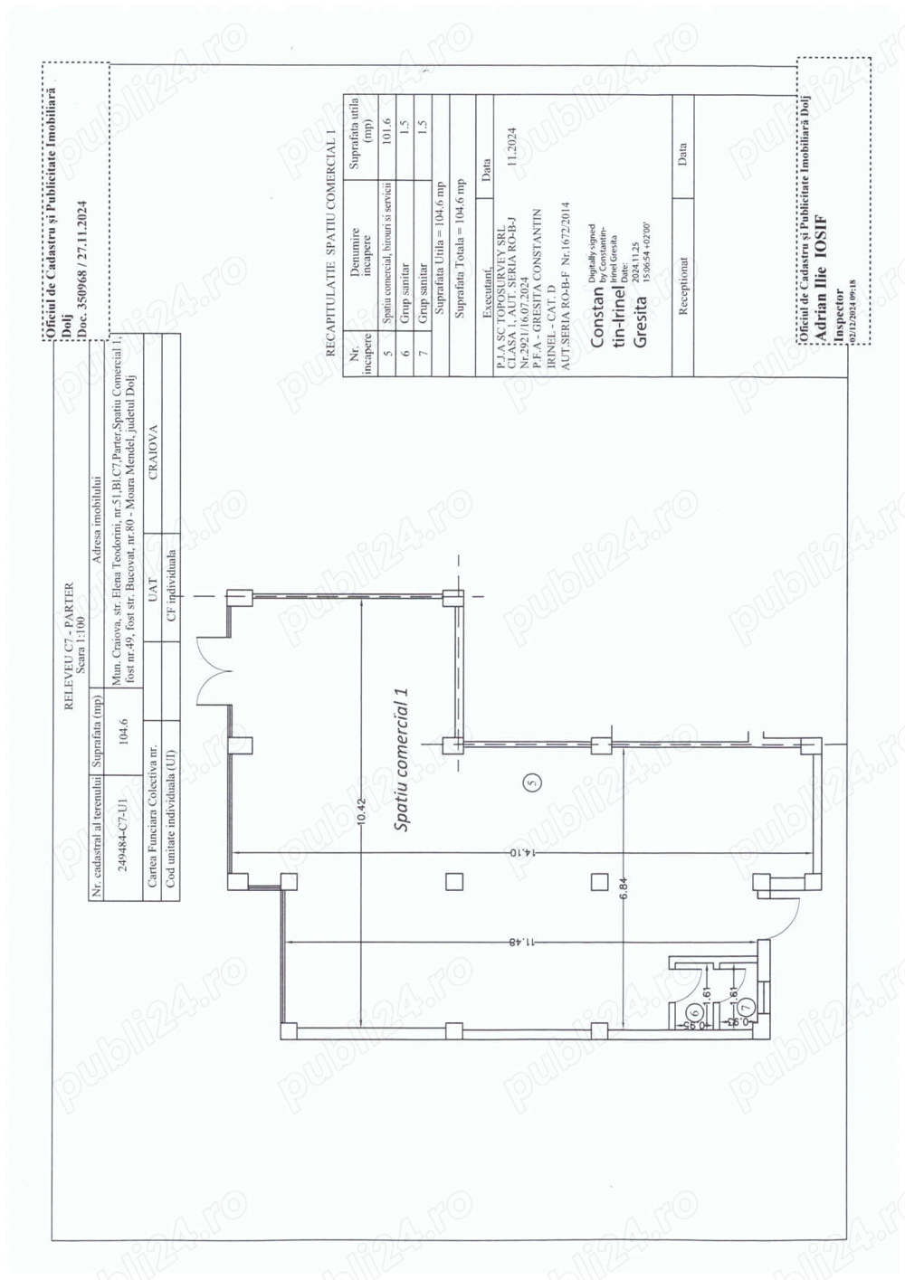 Vand spatiu comercial 104,6 mp