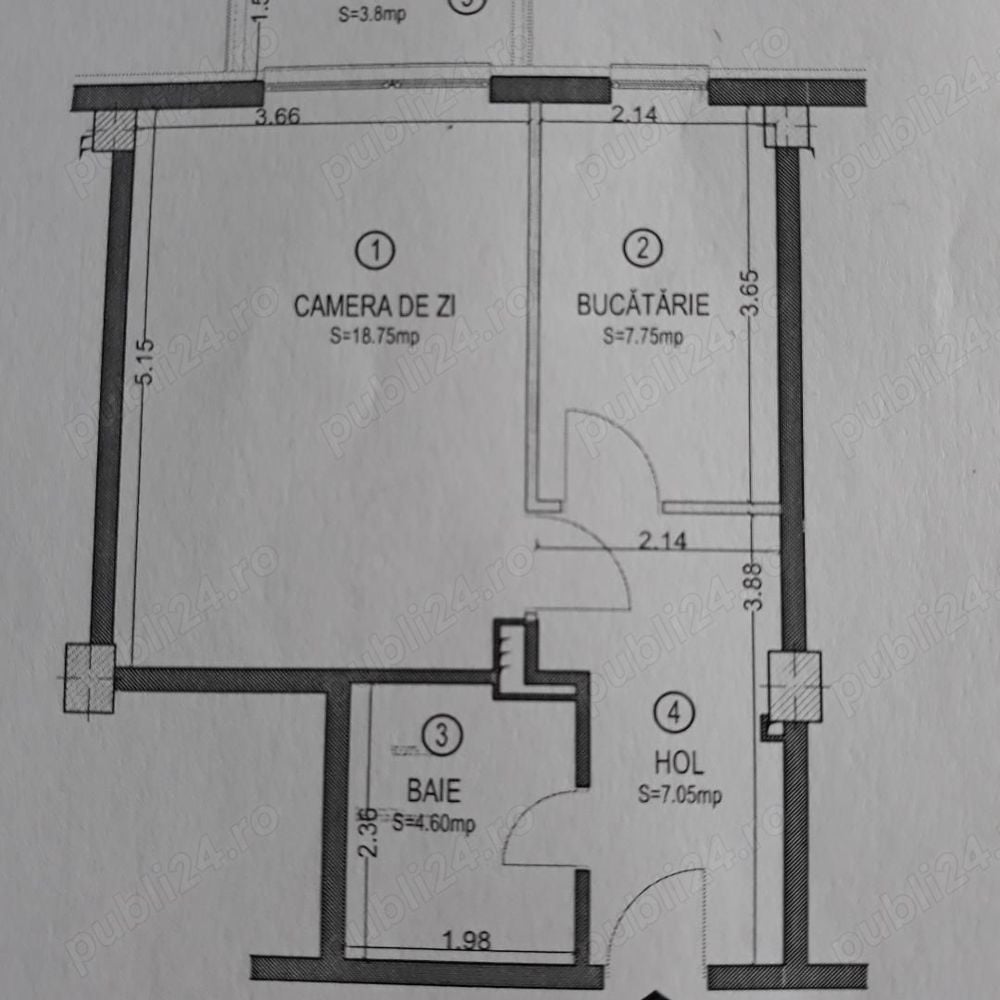 PF- Vand Apartament finisat situat la etajul 1 in bloc nou str. Frunzisului