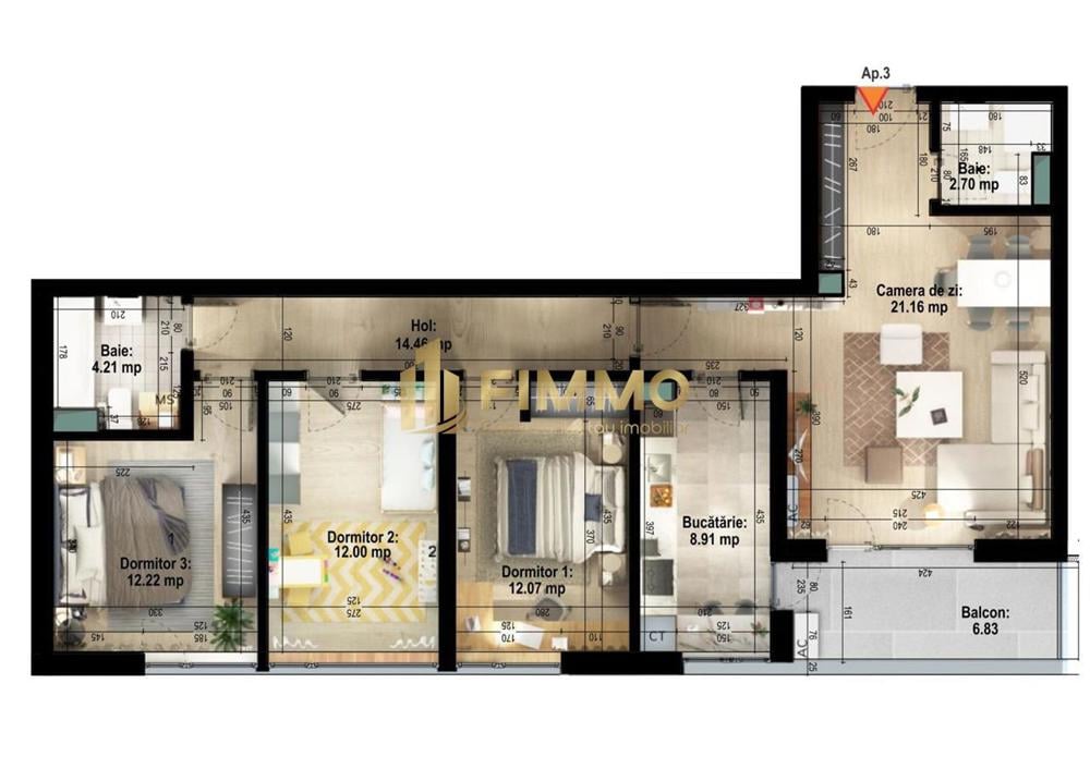 Spatiu 4 camere cu parcare subterana | etaj 1 | Complex Avanera | ID:991