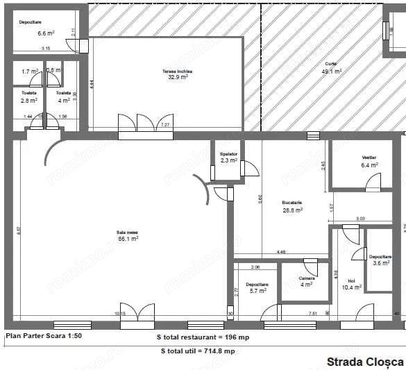 spatiu comercial in zona MEHALA la 1.206 euro