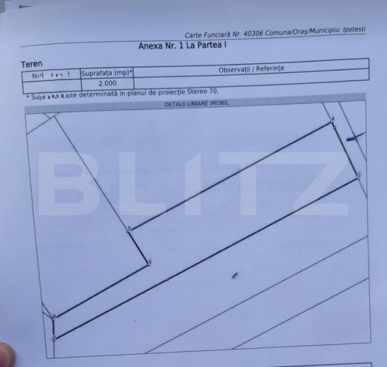 Teren extravilan,loc.Ipotesti,2000mp,front stradal 22 ml