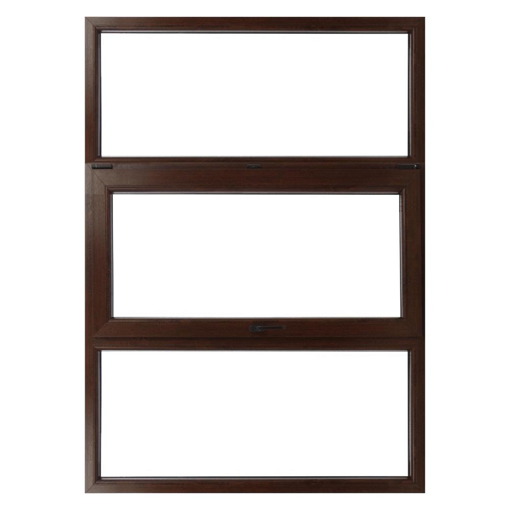 Ansamblu tâmplărie termopan de culoare maro+soba de teracotă.