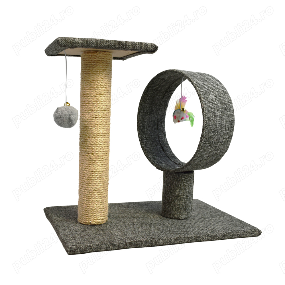 Ansamblu de joaca pentru pisici, 38.5x25.5x36 cm, gri, NOU