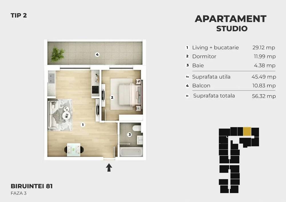 Apartament 3 camere