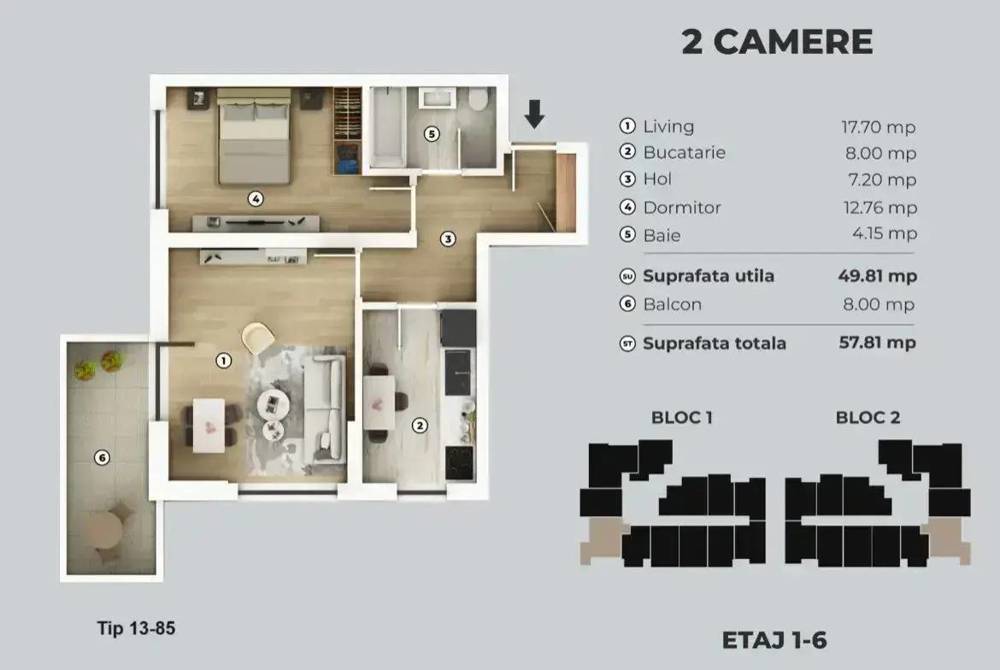 Apartament 2 camere