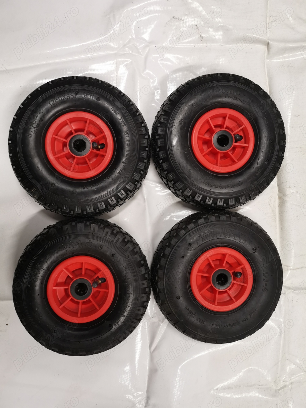 Set 4 roti pentru carucior de gradina si curte, roti liza