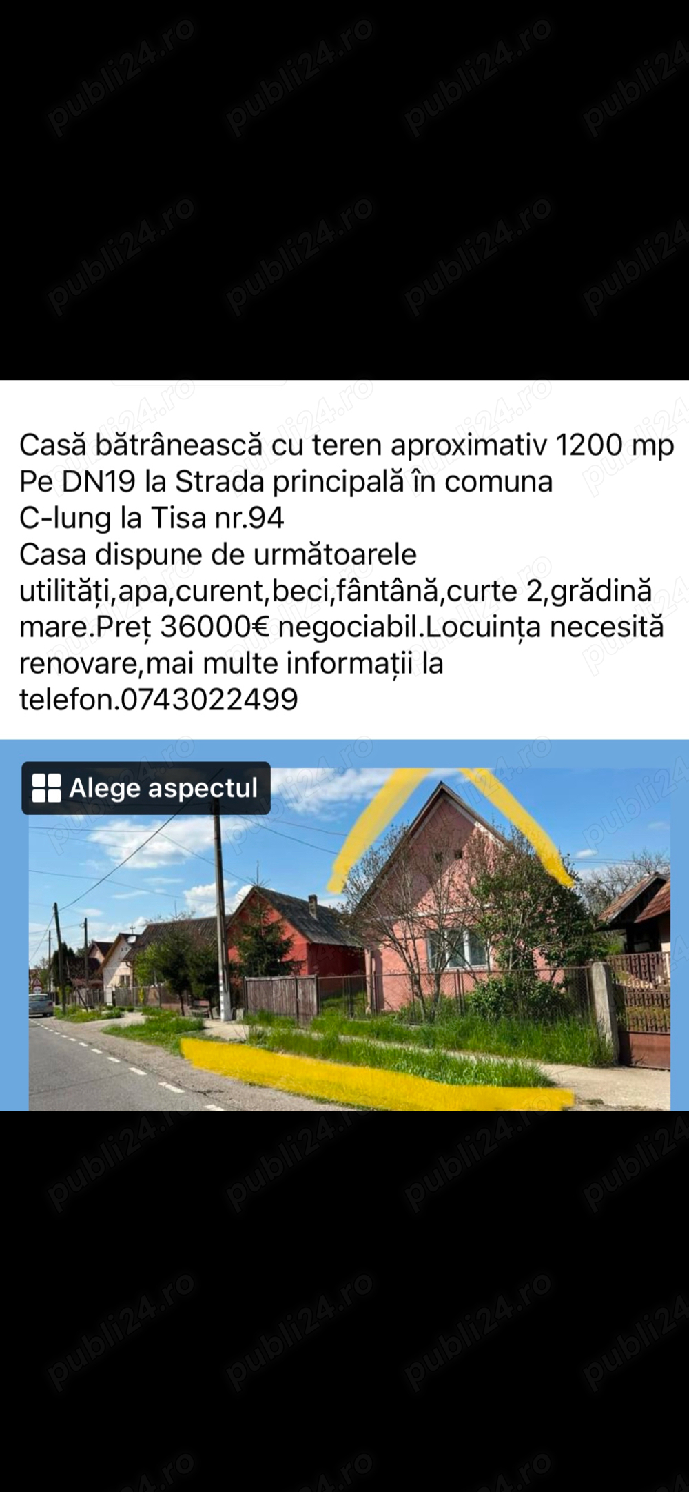 Casă în C-lung la Tisa