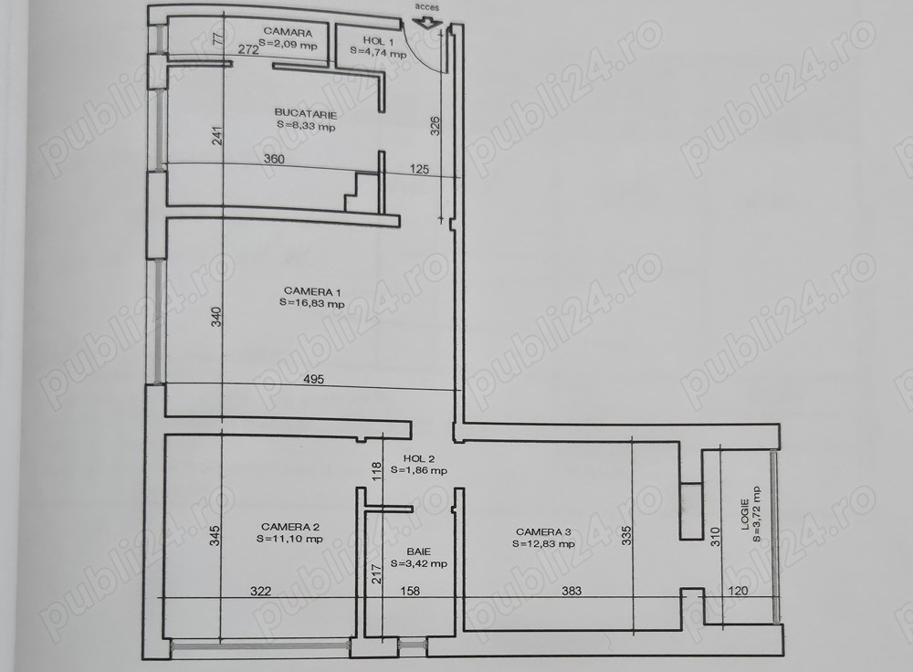 Apartament 3 camere, etaj intermediar, Piața Victoriei, comision 0%