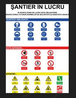 Panouri santier avertizare, identificare