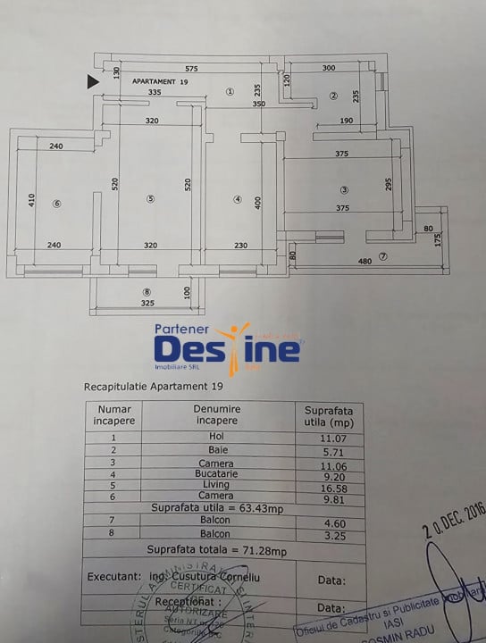 Apartament 3 camere 71 mp + spații depozitare - Valea Adâncă