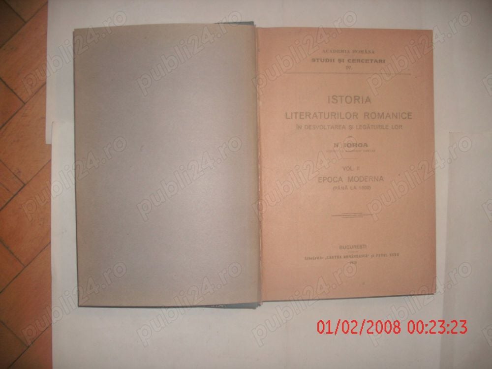 Istoria  Literaturilor  Romanice  in  Desvoltarea  si  Legaturile  Lor.