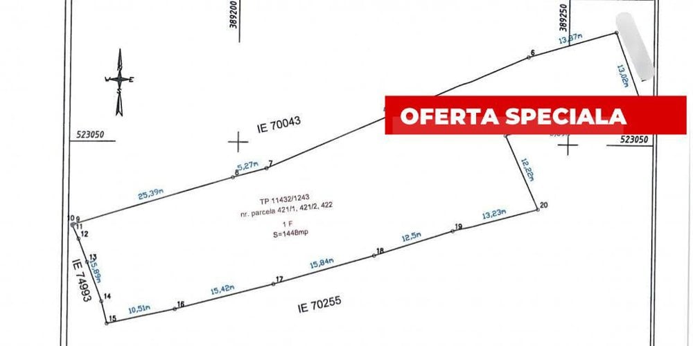 Teren intravilan 1400mp, sat Tibru - Cricau