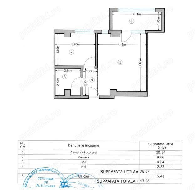 Apartament Militari Residence 2 camere