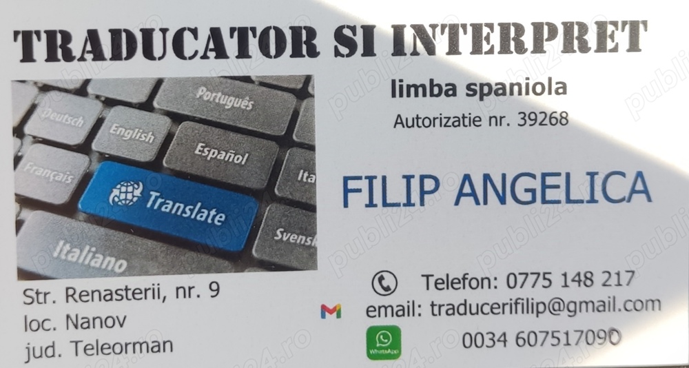 Traducator si interpret spaniolă 
