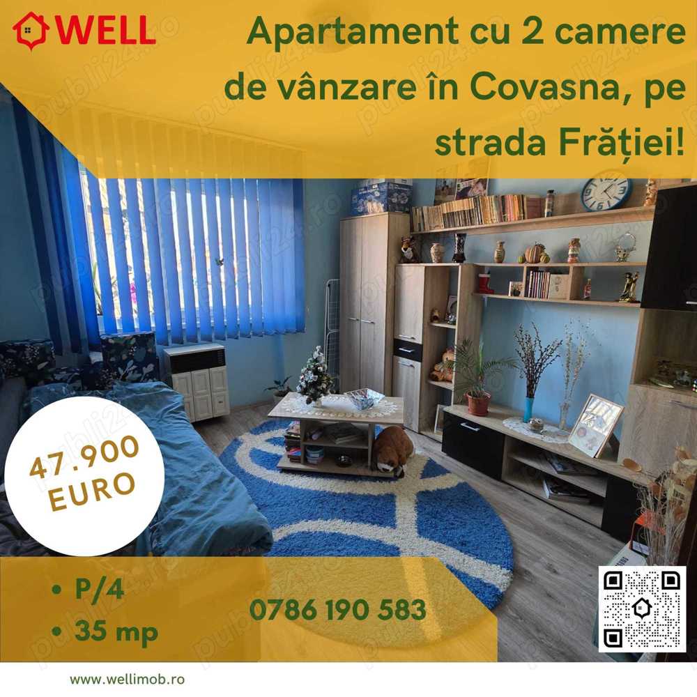 Apartament cu 2 camere de vânzare în Covasna, pe strada Frăției!