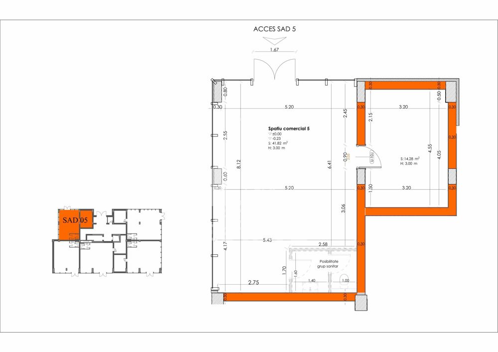 Spatiu comercial 56 mp, zona Lipovei