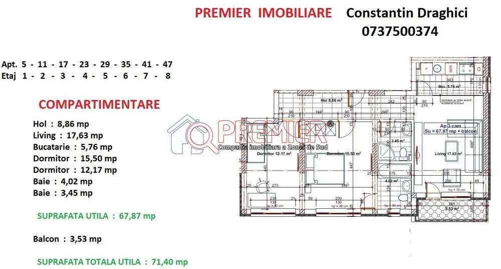 Metalurgiei - Postalionului - 3 camere - 88074 euro