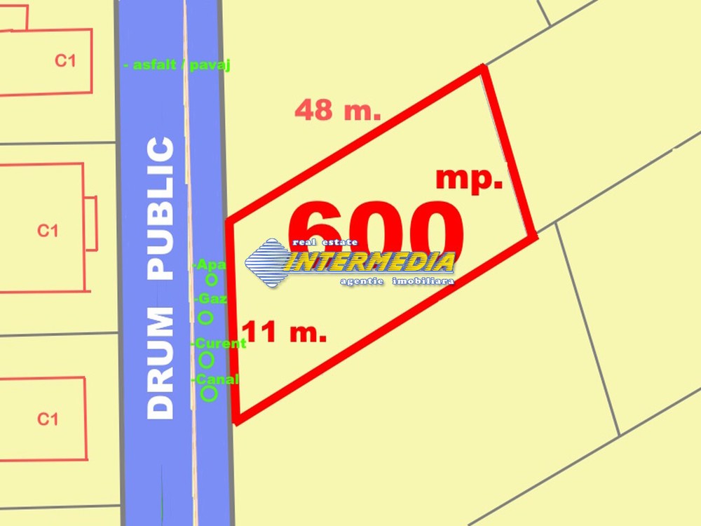 Teren Intravilan Vanzare 600 mp Micesti cu deschidere 11m la asfalt si toate utilitatiile inclusiv