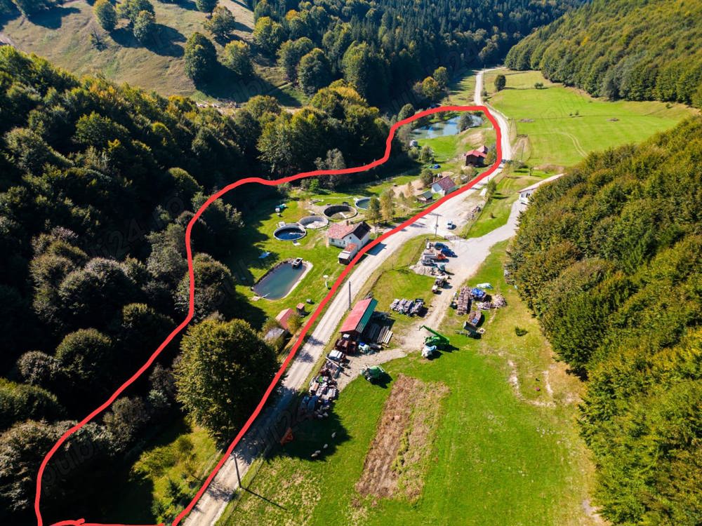 zona naturala superba,pastravarie,teren,cabana,pensiune  păstrăvărie 