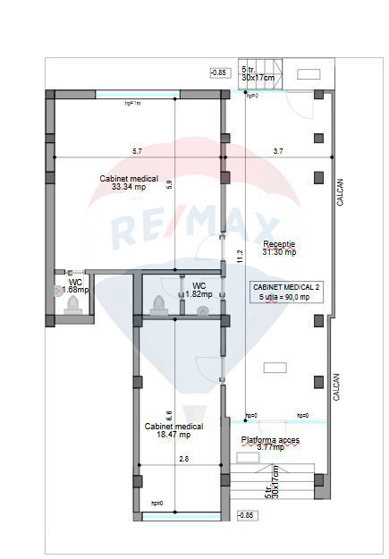 Spațiu comercial de 90mp de vânzare în zona Central