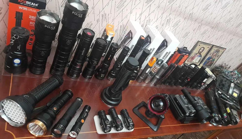 Lanterne metal lumina foarte puternica acumulator zoom raza 100-900metri , noi la cutie