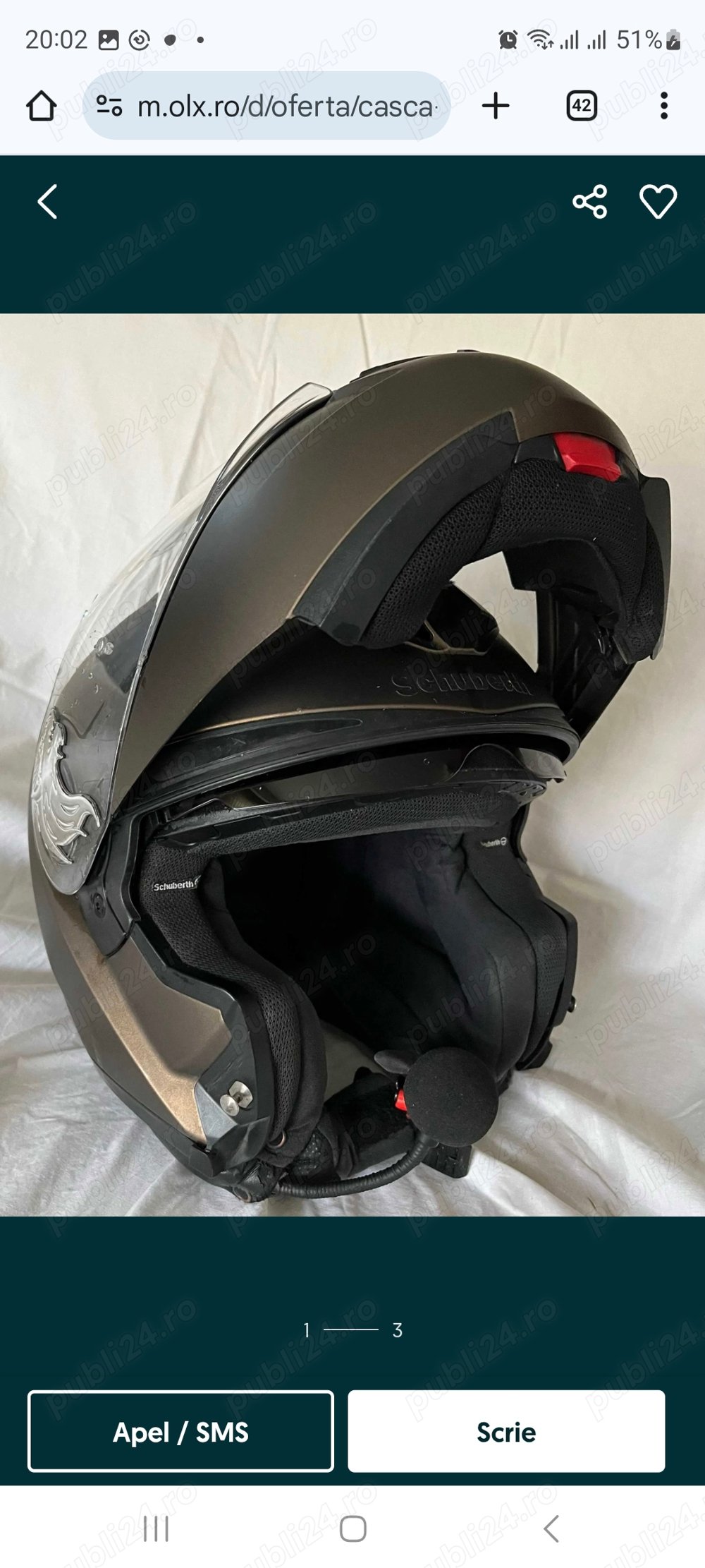 Casca moto flip-up Schuberth C3 cu comunicator SRC PRO