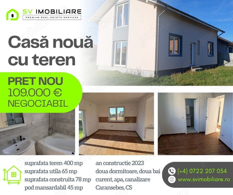 Casa cu 3 camere constructie 2023 Caransebes