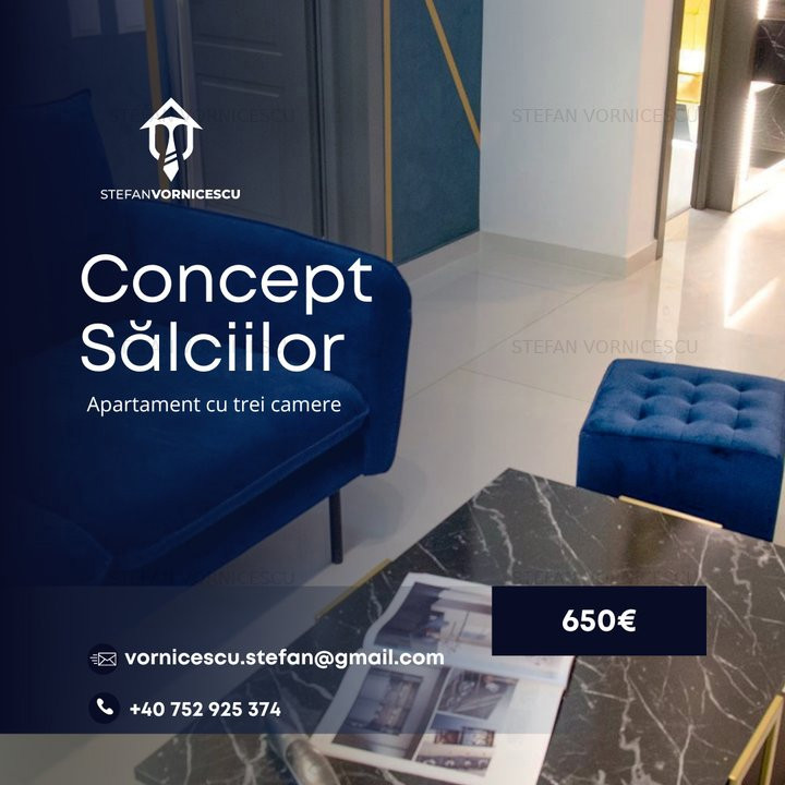 Apartament cu trei camere Concept Salciilor, Nicolina, bloc Nou