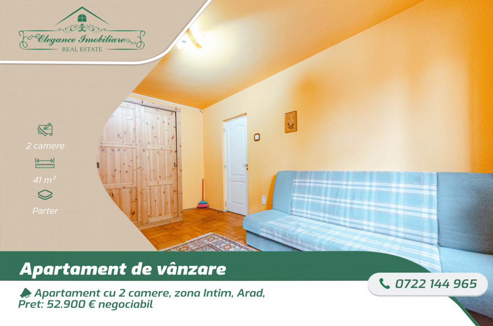 Apartament cu 2 camere, zona Intim, Arad