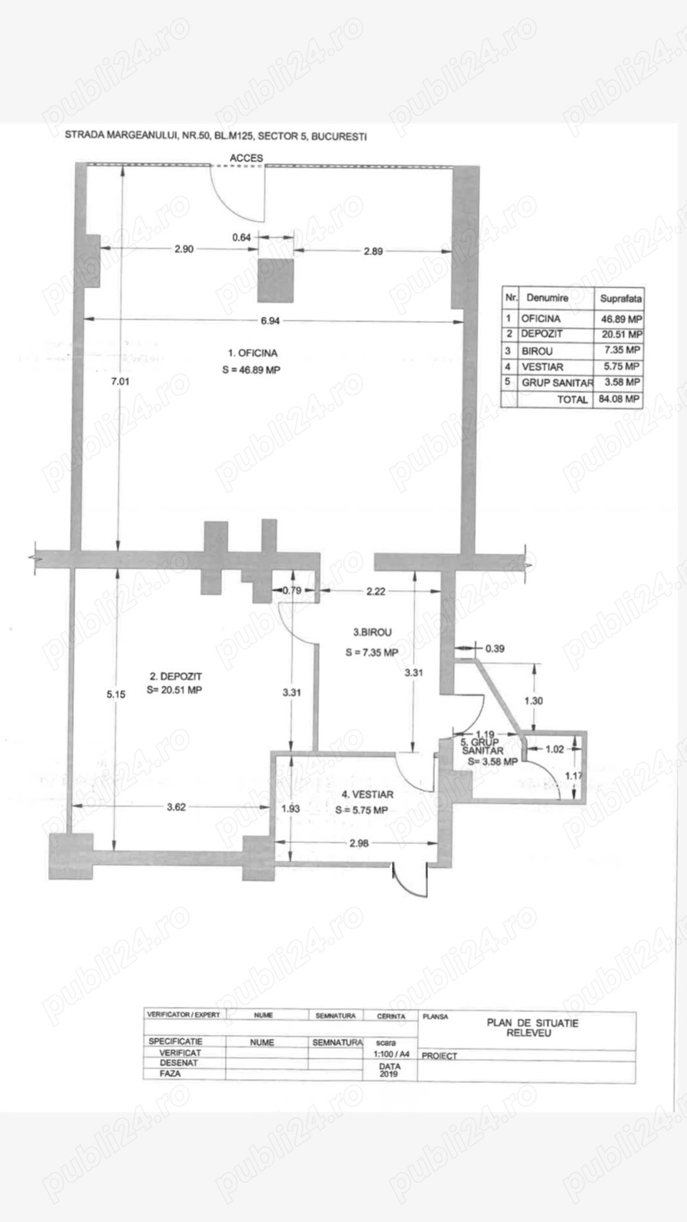 Spatiu comercial de inchiriat - 84 mp - Margeanului